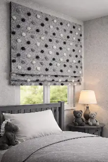 Katlamalı Fon Perde – Ponpon Desenli Mekanizmalı Perde