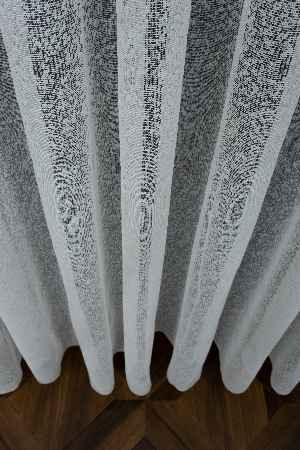 Salon Fransız Dantel Tül - Buzlu Zemin - Ütü İstemez- Ekru