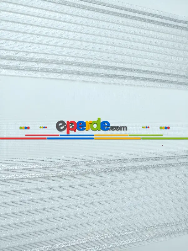 Pliseli Zebra Perde Gri Şeritli- Beyaz