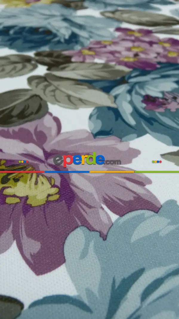 Desenli Fon Perde ( Kalın Pamuklu Kumaş)- Füme-mor-pembe Koyu-hardal-petrol Mavisi