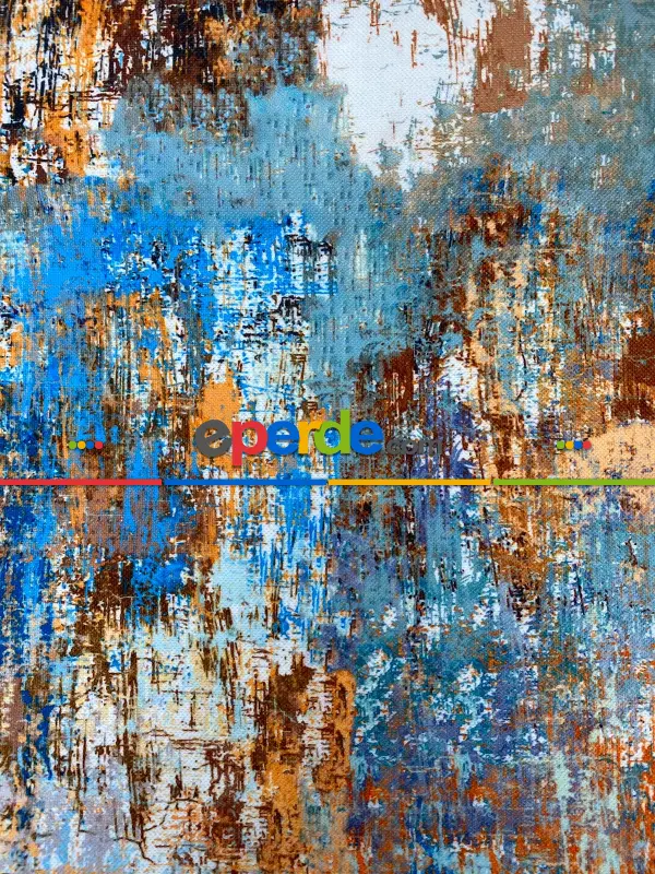 Modern Desenli Fon Perde 7 - ( Kalın Pamuklu Kumaş)- Kahve Venge-mavi Açık-mavi Koyu-ekru-hardal Sarısı