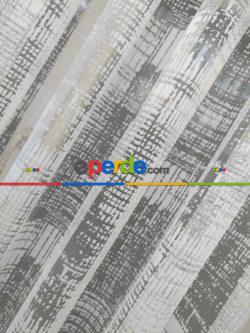 Mutfak - Kampanya Spor Desen Fransız Dantel 2021 Tül Perde- Ekru