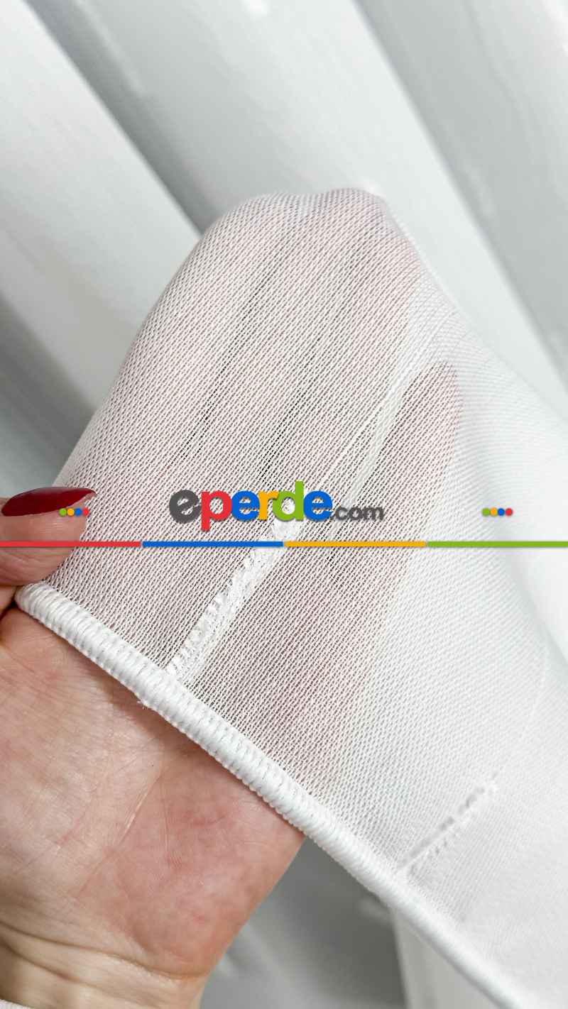 Düz Sade Tül, Sade Hafif Çizgili Tül Perde, Modern Ütü İstemez Kırışmaz Tül Perde, Havana