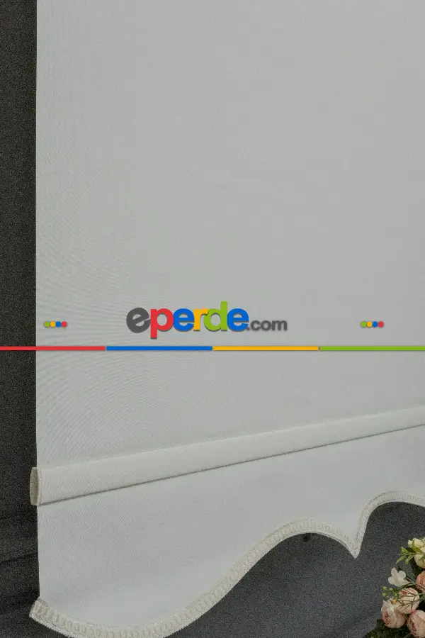 Oturma Odası Stor Perde - Stor Perde Düz Pvc Mat Stor Güneşlik 1 Kalite Yıkanabilir Krem