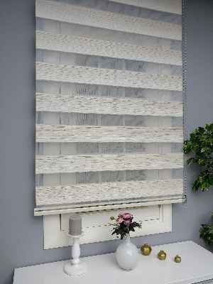 Renk Geçişli Pliseli Zebra Beyaz-krem Yeni Sezon Perle Home