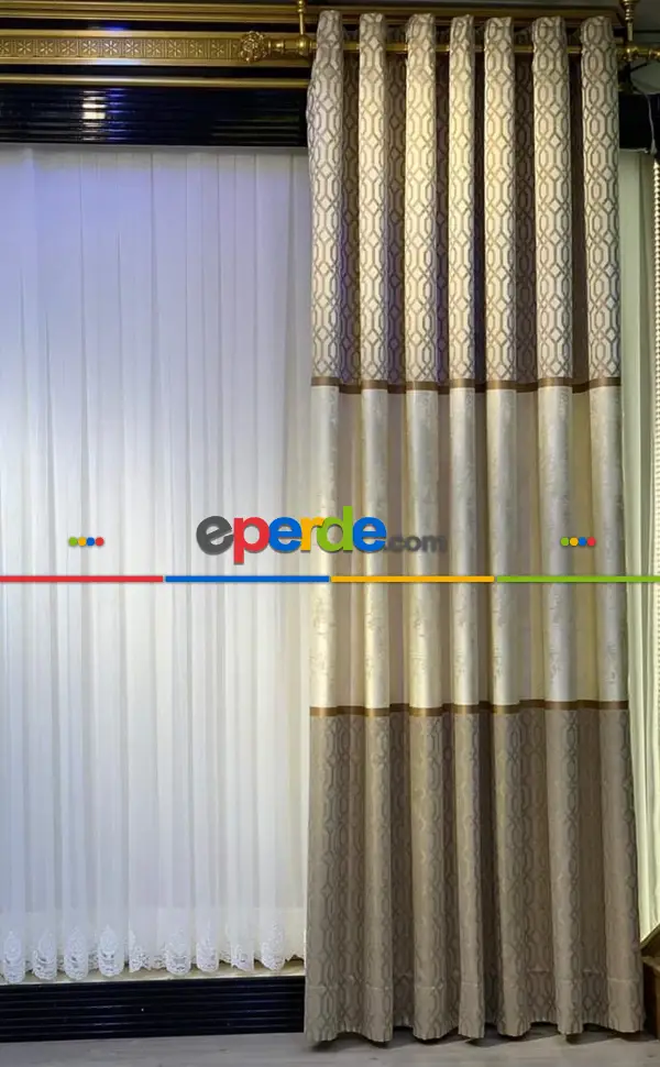 Rustil Perdesi Decoring Perdeyeni Moda Kuşgözü Rustik Fon Perde 100cm X 1cm 