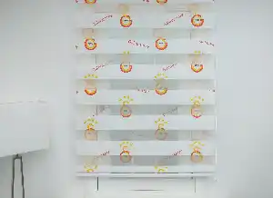 Gs Galatasaray Zebra Perde- Kırmızı-sarı