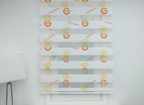 Gs Galatasaray Zebra Perde- Kırmızı-sarı