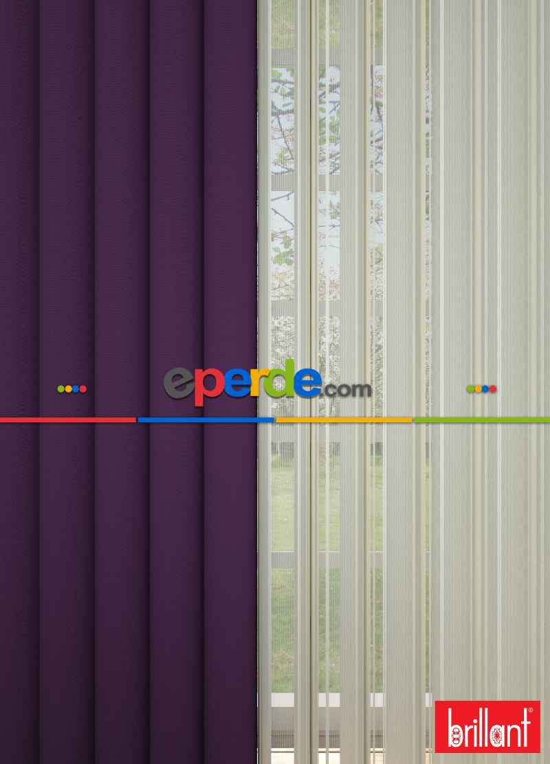 Brillant Akıllı Tül Perde Koyu Mor Renkli Tül Dikey Zebra Perde Düz 1. Kalite