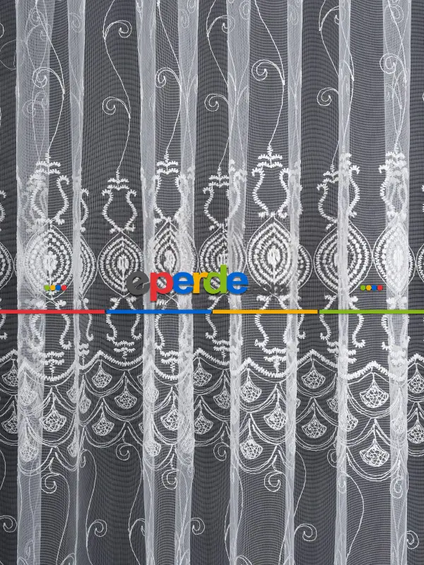 Salon Ve Oturma Odası İçin Brode Tül Perde | Özel Desen