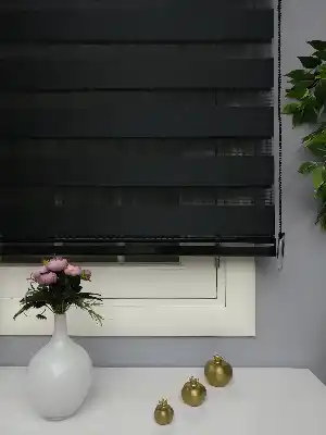 Oturma Odası - Perle Home Düz Zebra Perde Siyah