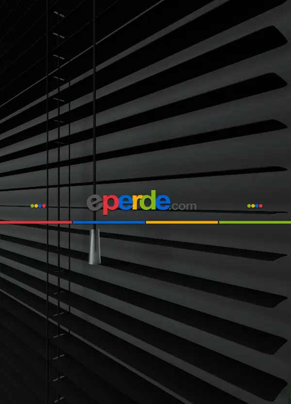 Siyah - Alüminyum Jaluzi Perde - Kalınlığında