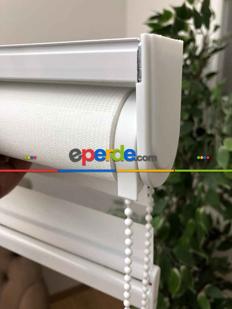 Yüksek Kalite Düz Zebra Perde - Beyaz Renk- Beyaz