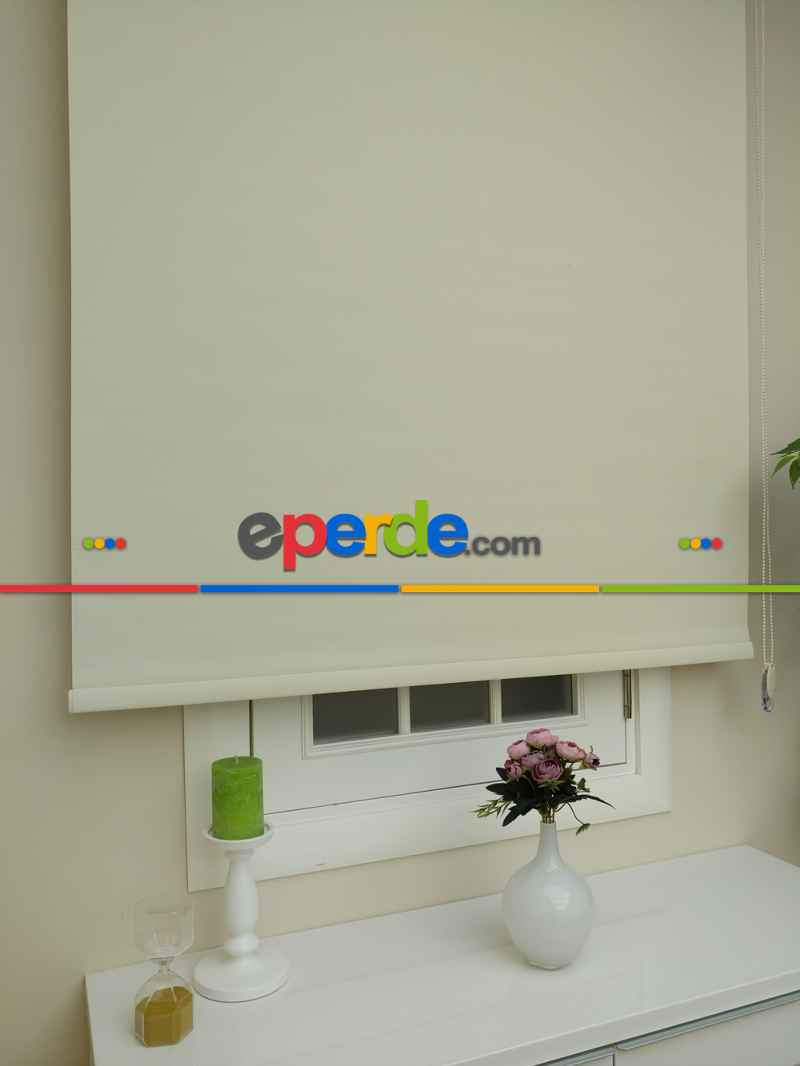 Stor Perde Karartma Blackout (pvc Kaplama) Kalın Dokulu- Krem Koyu