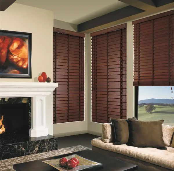 Mutfak 50 Mm Ahşap Görünümlü Kurdela Seçenekli Jaluzi Perde - Alev Almaz - Sudan Etkilenmez