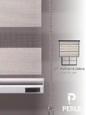 Perle Krem Renk Bambu Stor Zebra Perde Yüksek Kalite Alüminyum Kasa Soft Bamboo