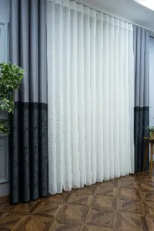 Lens Akıllı Dikey Tül Perde Mermer-33- Çok Renkli 2