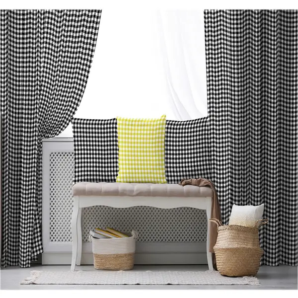 Salon Fon Perde Evim1619-1 Kumaşı Kalındır Duck Bezi Değildir- Mavi-beyaz