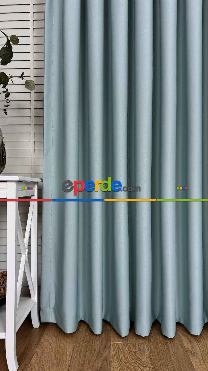 Buz Mavi Blackout - Karartma Fon Perde, Premium Kalite Serisidir, %90 Oranında Işığı Keser