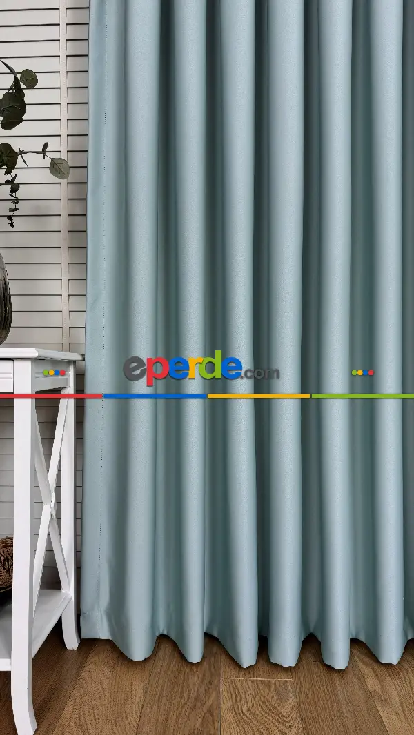 Yatak Odası - Buz Mavi Blackout - Karartma Fon Perde, Premium Kalite Serisidir, � Oranında Işığı Keser