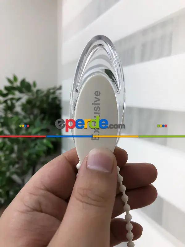 Ekru Renk, Yüksek Kalite İnce Plise Zebra Perde - Kornişe Kolay Montaj Ayağı Seçenekli - Standart Metal Kasalı