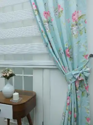 Fon Perde Mint Yeşili En 140 Cm (papyon Opsiyonel)- Yeşil-pembe-mint