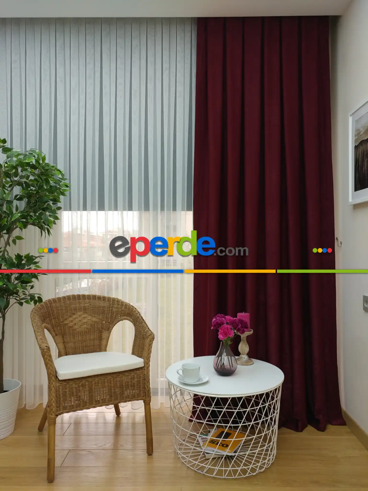 Soft Fon Perde- Bordo