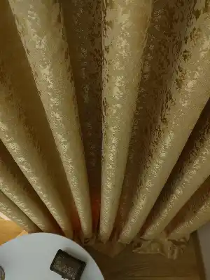 Gold Rengi Duz Jakar Fon Perde (150)- Altın Mat