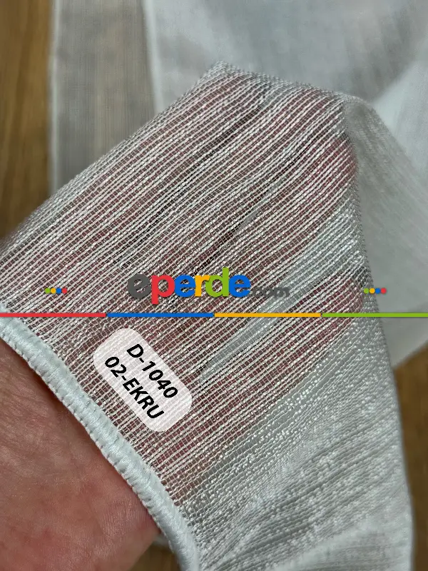 Salon - Sedefli Özel İplik Düz Tül Perde - Özel Dokuma Ağır Gramajlı Premium