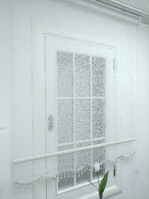 Örme Dantel Çiftli Sistem Tül Stor Perde- Ekru