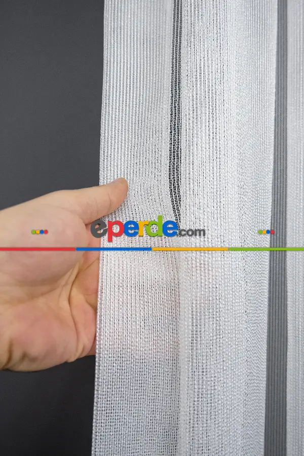 Salon - Çelik Tül Ekru Gramajlı Dökümlü - Kurşunlu Tül