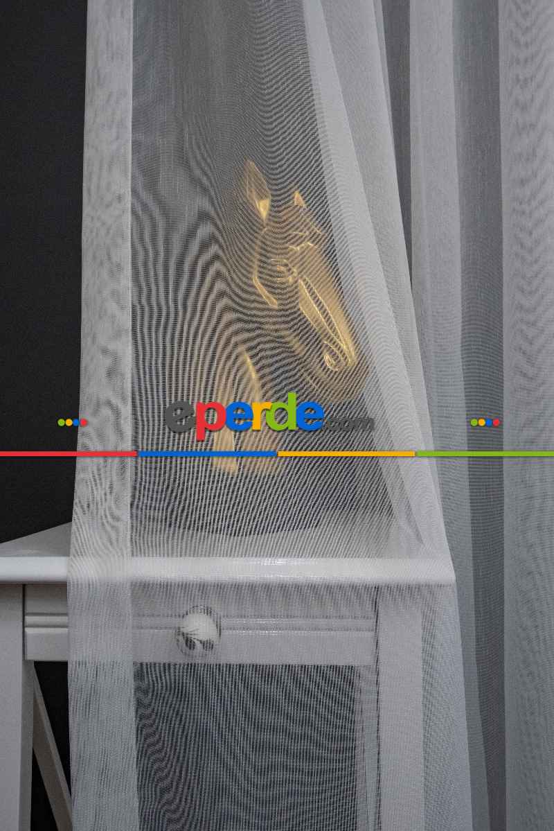 Salon Tül - Hafif Düz Keten Tül Çok Dökümlüdür - İtinalı Dikiş - Amerikan Pile - Kurşunlu Tül