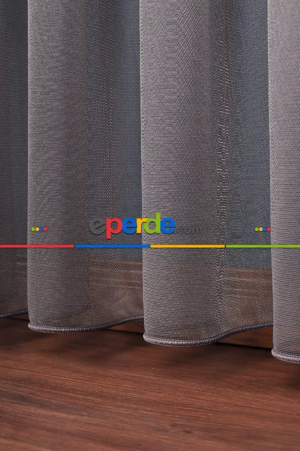 Salon - Antrasit Grek Tül Perde Petek Zemin