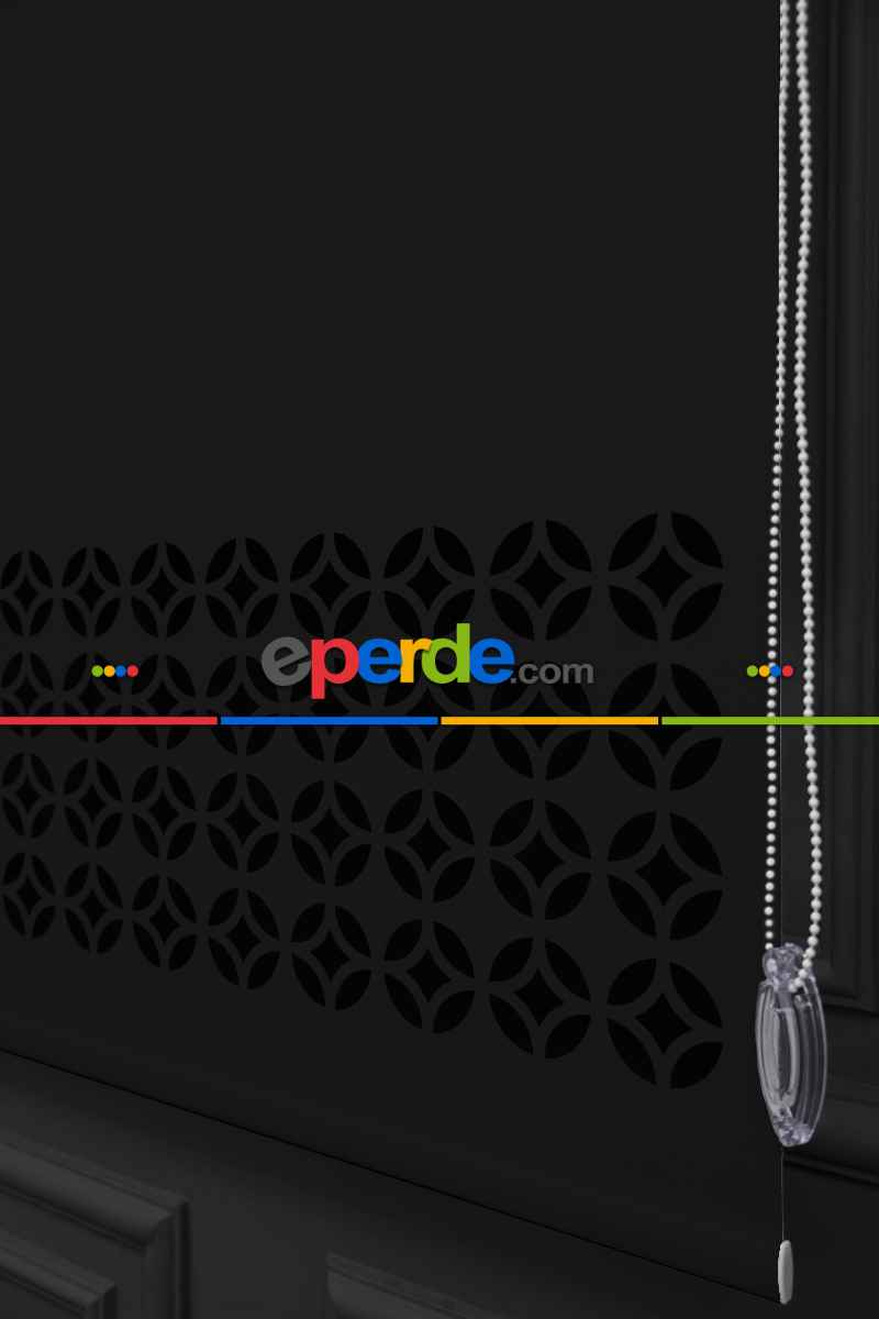 Siyah Renk Lazer Kesim Mat Stor Perde (ister Düz - İster Lazer Kesimli Satın Alın)