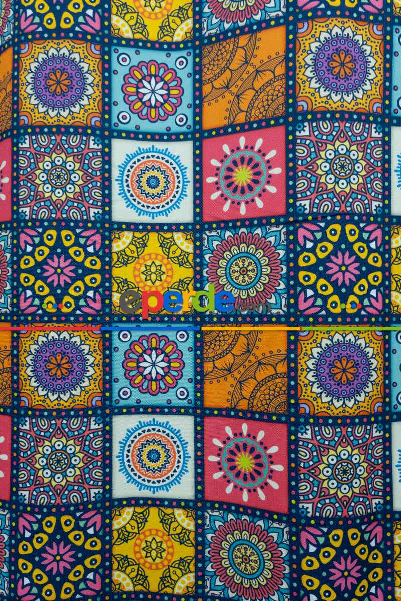 Mutfak Fon Perde Baskılı K508 E- Sarı