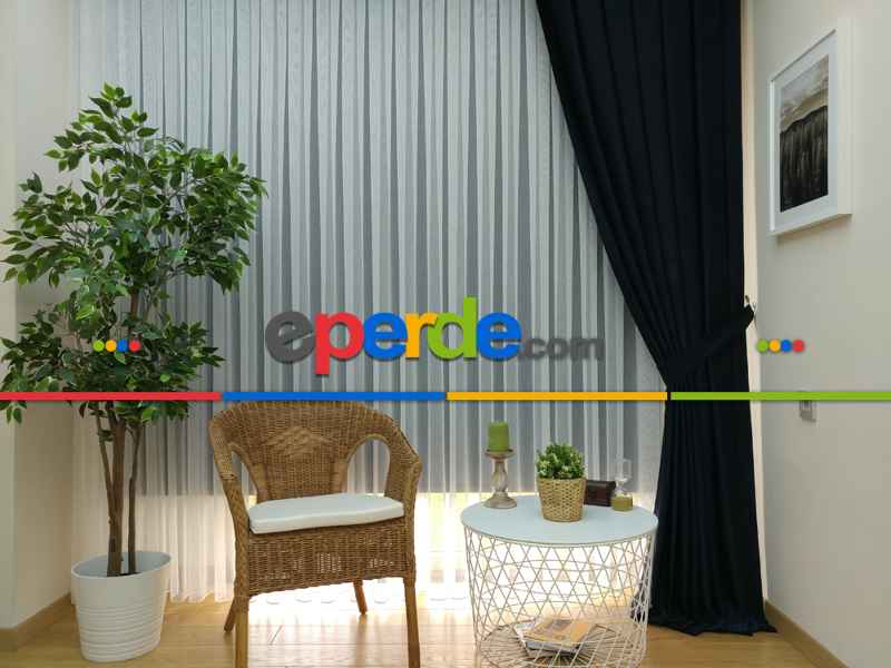 Soft Lacivert Fon Perde (180)- Lacivert