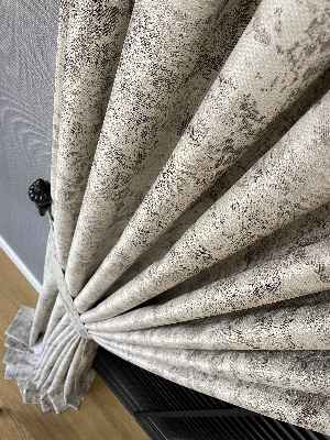 Kahve Bej Rengi Düz Jakar Fon Perde