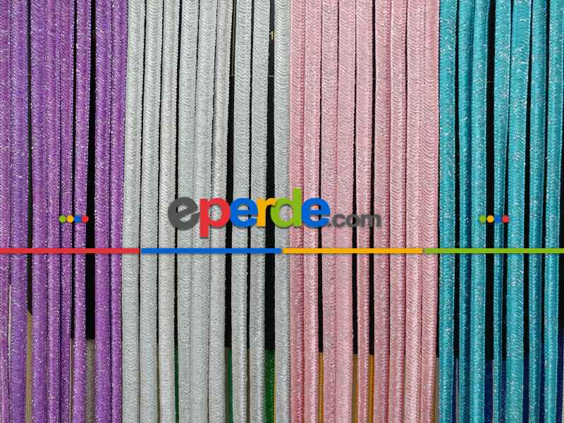 Mutfak İp Perde - Pembe Rengi İp Perde İpek Koza Serisi- Pembe-gümüş