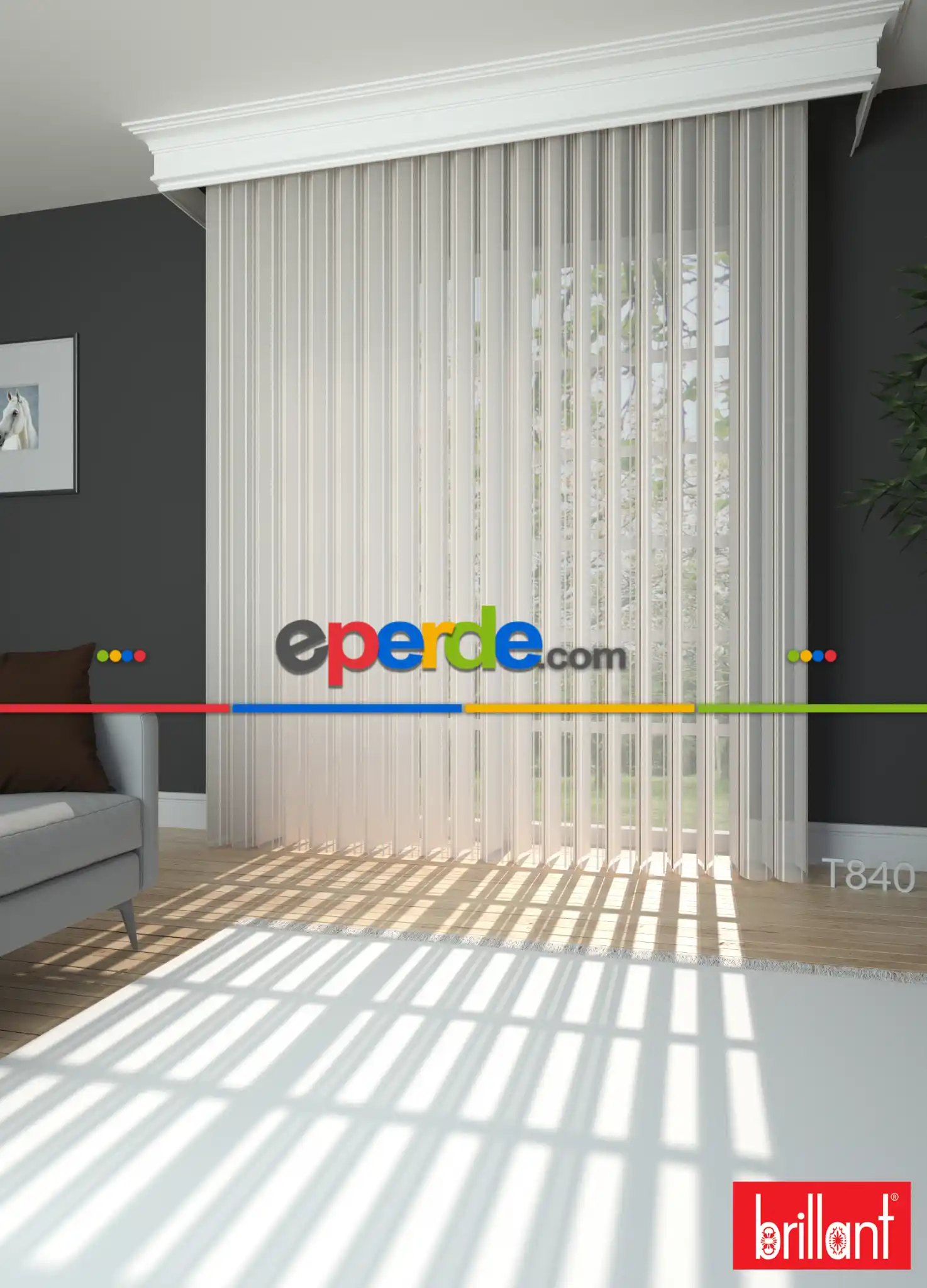 Brillant Akıllı Tül Perde Pudra Renkli Tül Dikey Zebra Perde Düz 1. Kalite