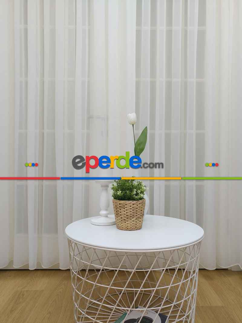 Ekru Kreep Düz Tül Perde Yeni Nesil Trend Tül Üreticiden Satış- Ekru