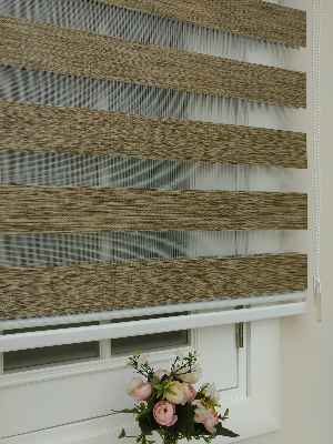 Mutfak Zebra Perde Düz Seri- Kahve Venge