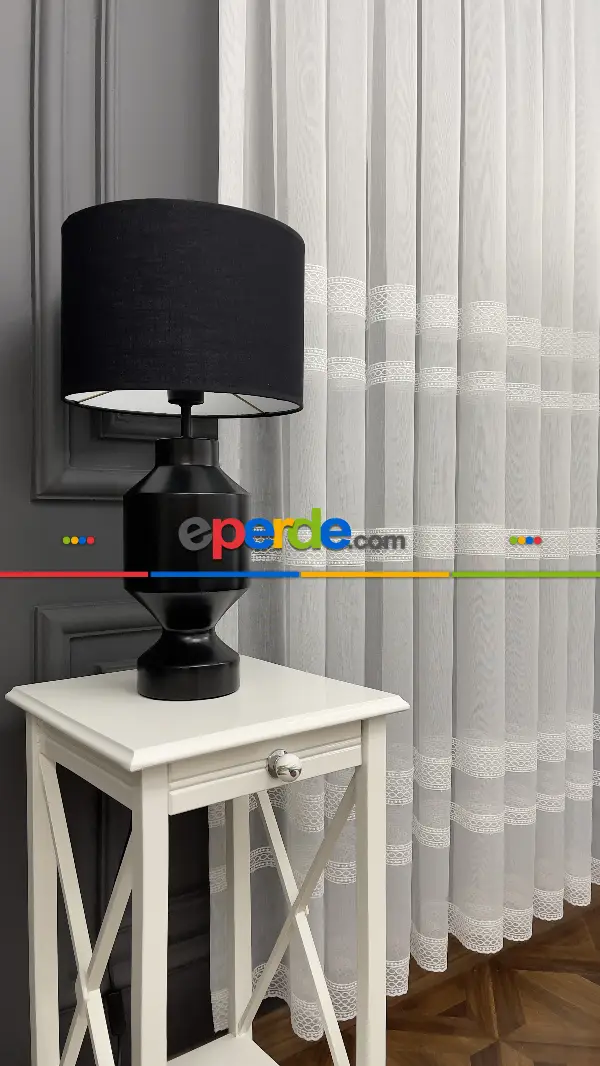 Oturma Odası - Premium Seri Trend Perde Modelleri 2023-kabartma Atlas İplikle Nakışlı İşleme Tül Perde 04