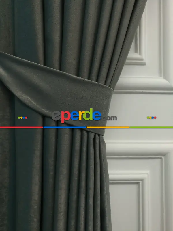 Salon - Soft Fon Perde Gri Rengi Dökümlü En - Gri-Füme-Antrasit