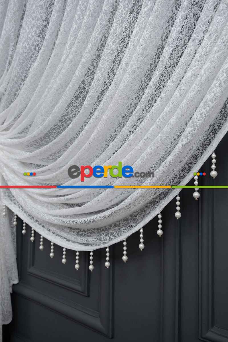 Taç İlisyon Kruvaze Model Tasarım Beyaz Tül Perde