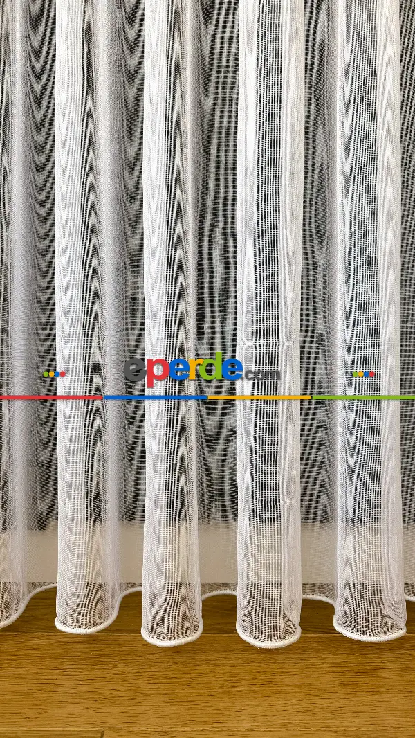 Ütü İstemeyen Ekru Keten Tül Perde - Yüksek Gramajlı - Şantuk Kurşunlu Tül