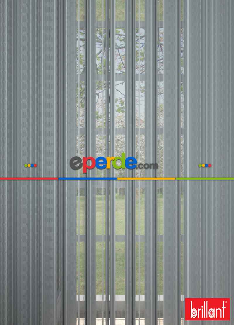 Brillant Akıllı Tül Perde Gri Renkli Tül Dikey Zebra Perde Düz 1. Kalite