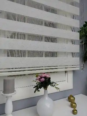 Krem Perle Home Düz Zebra Perde