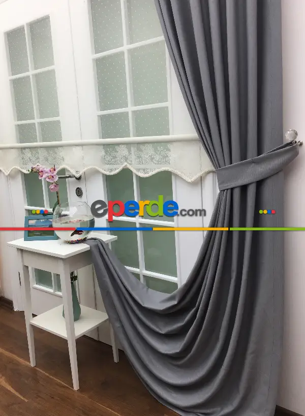 Gri Renk Düz Fon Perde- Gri-füme-antrasit-gri Açık
