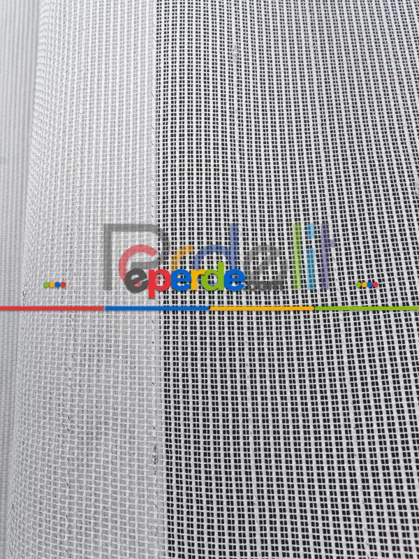 Yumuşak Dokulu Gümüş Damlacık Desenli File tül perde Ütü İstemez