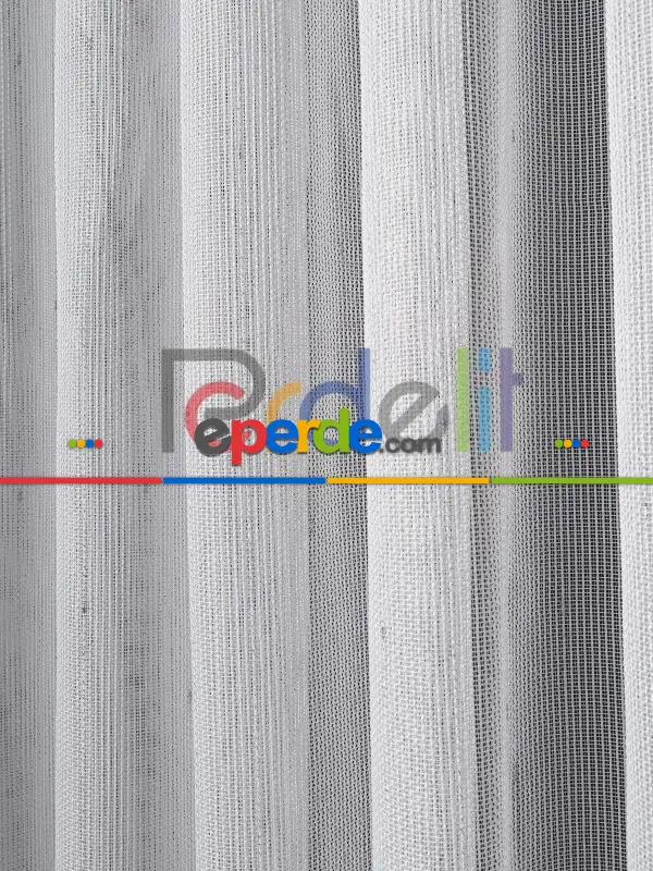 Yumuşak Dokulu Gümüş Damlacık Desenli File tül perde Ütü İstemez